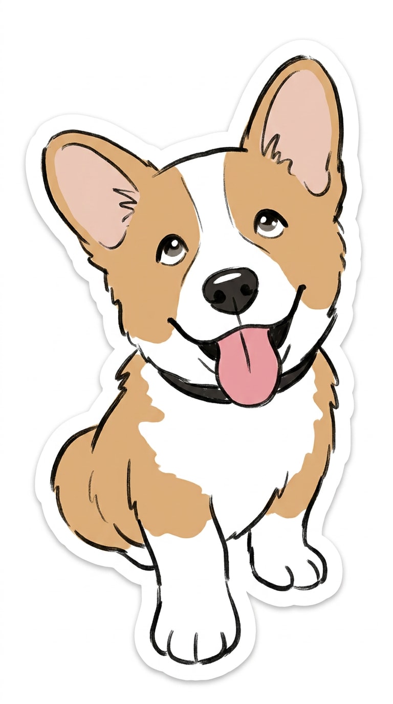 dog minimalist doodle AI prompt