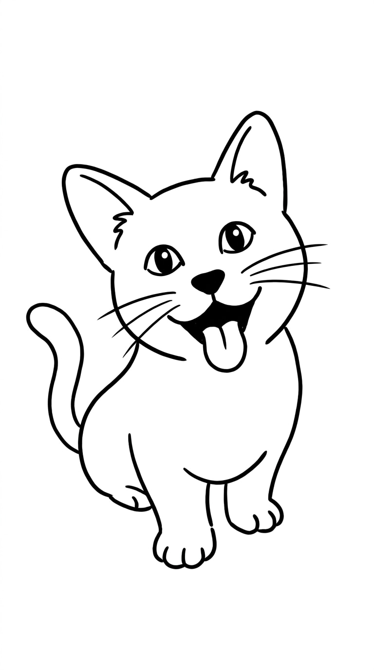 cat minimalist doodle illustration prompt