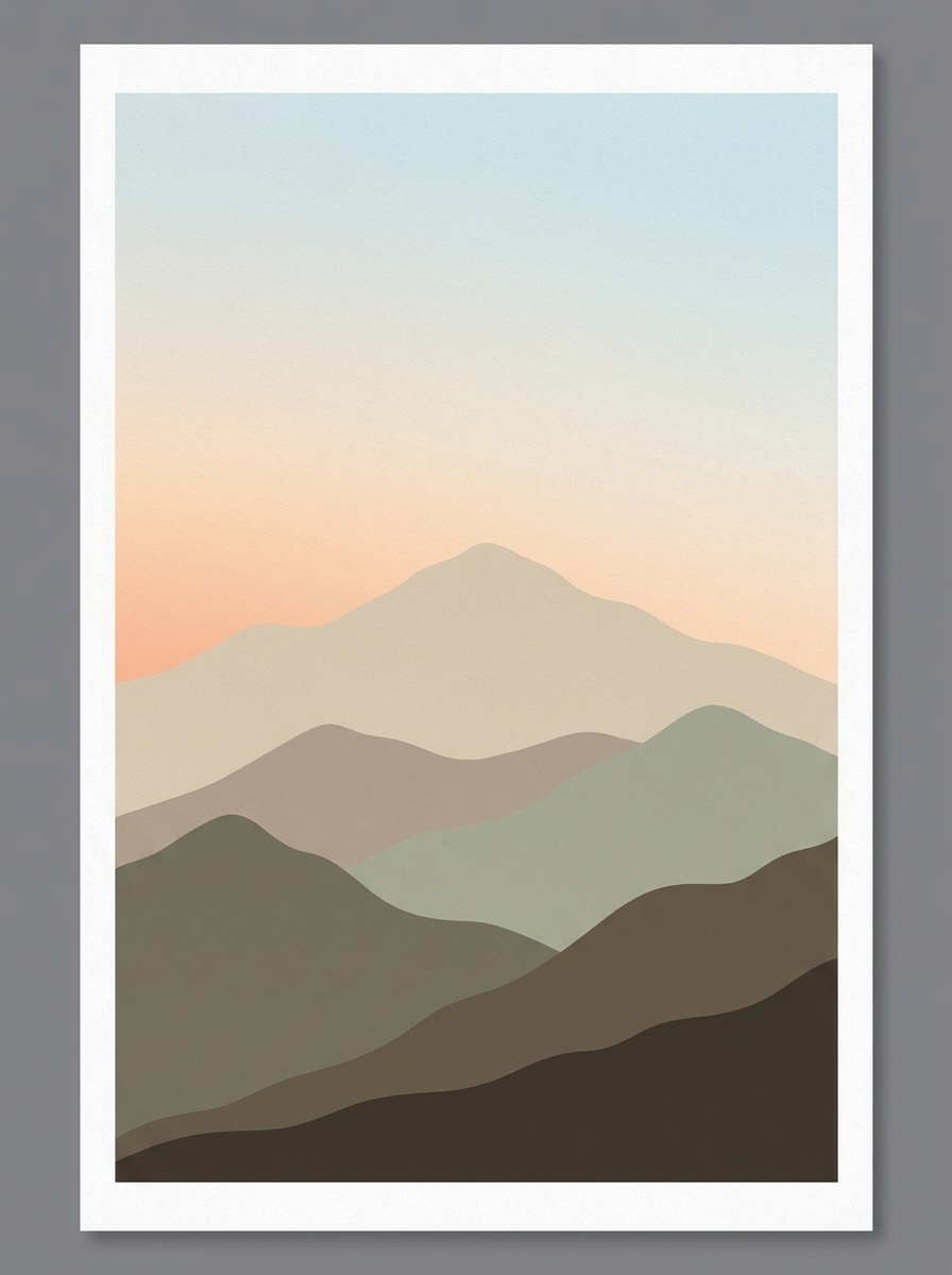 Minimalist Mountain Art