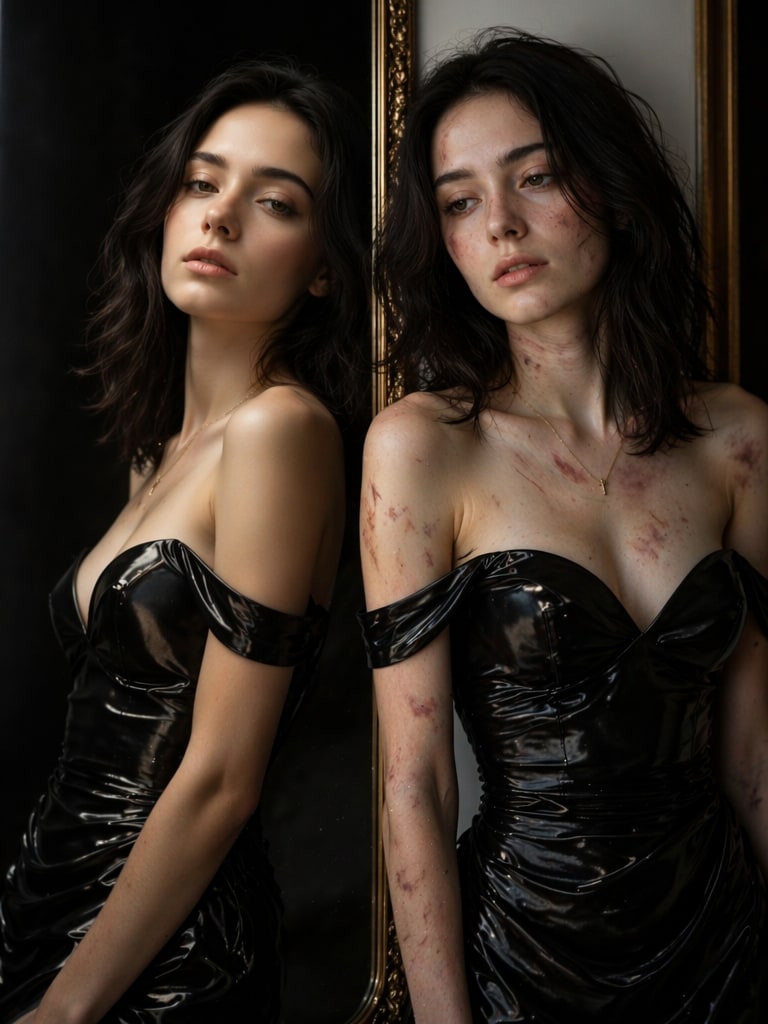 High Fashion Cinematic AI mirror fashion photography prompt
