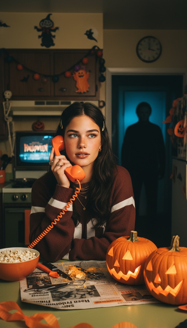 Vintage Halloween Kitchen Scene