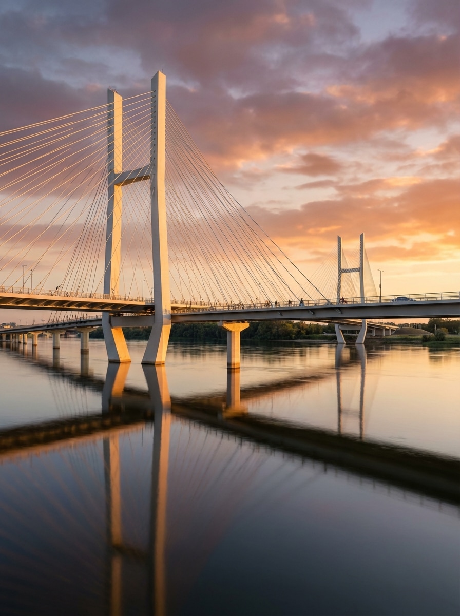 Modern Cable-Stayed Photorealism