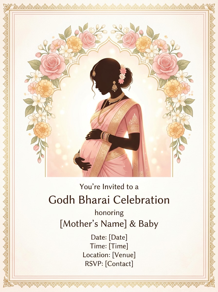 Mother Silhouette Floral Theme