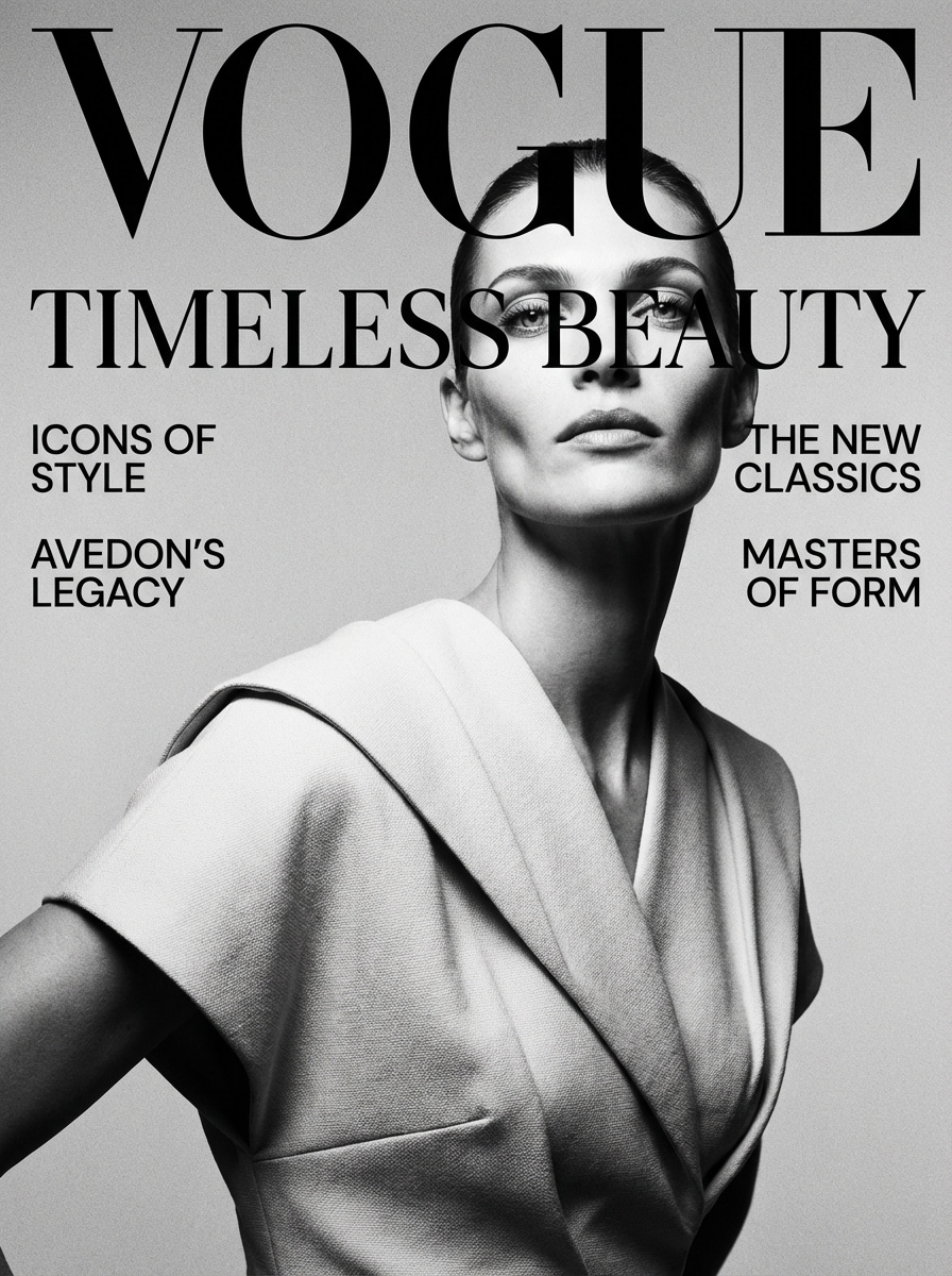 Monochrome Elegance Vogue AI Cover
