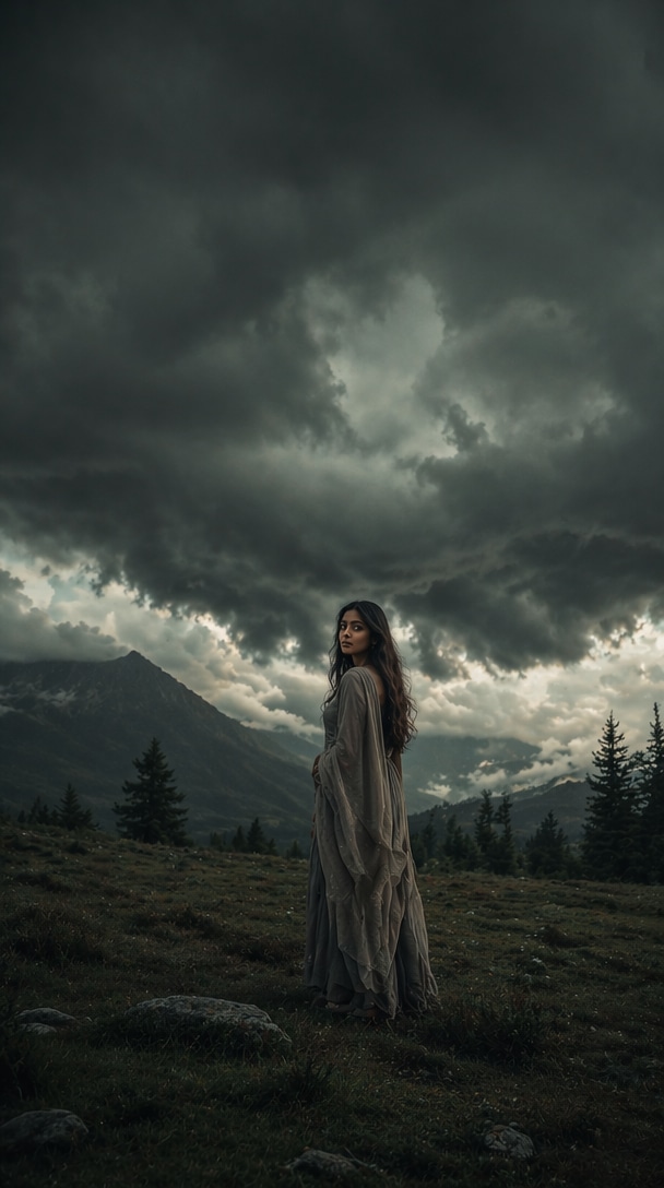 moody aesthetic AI portrait after editing