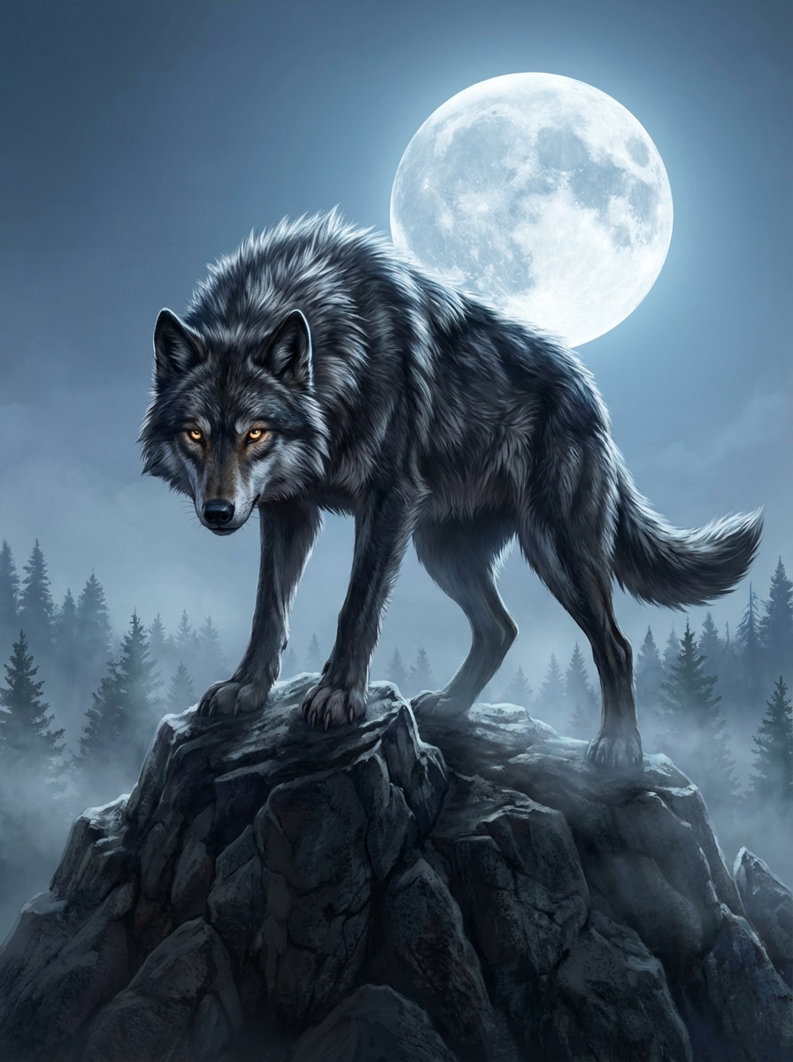 Moonlit Alpha Wolf