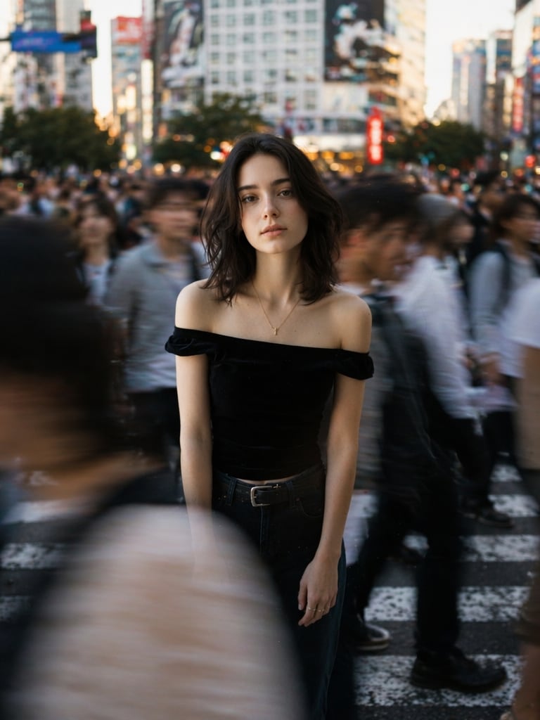 Street crossing blur effect AI prompt