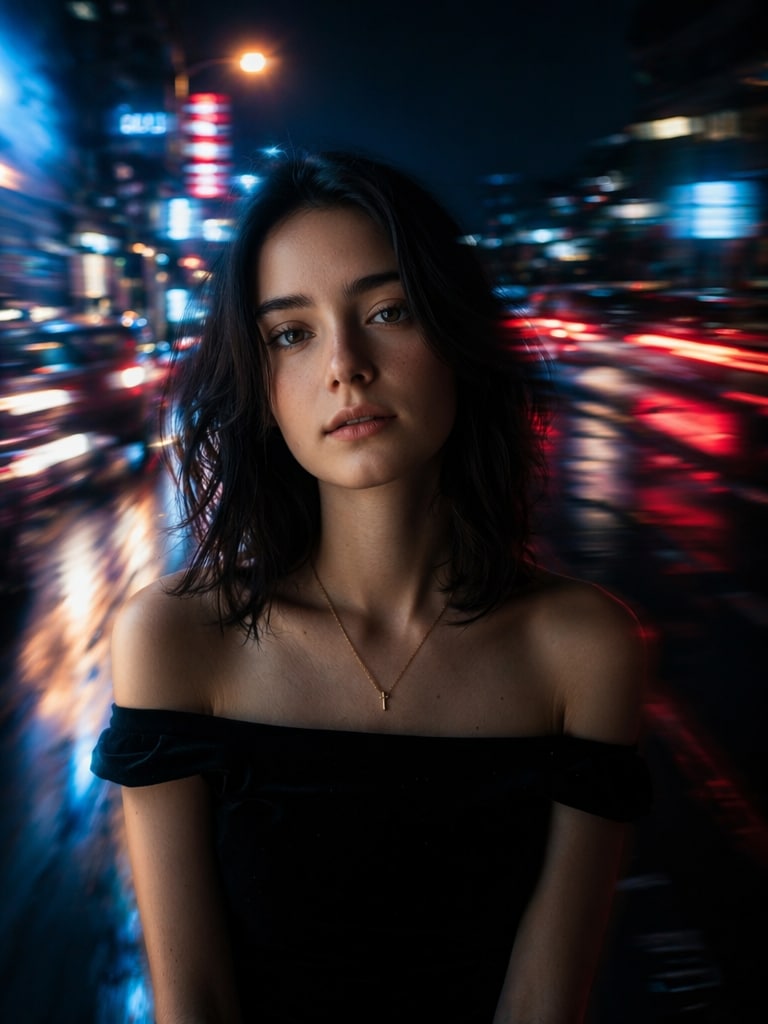 Midnight city motion blur prompt