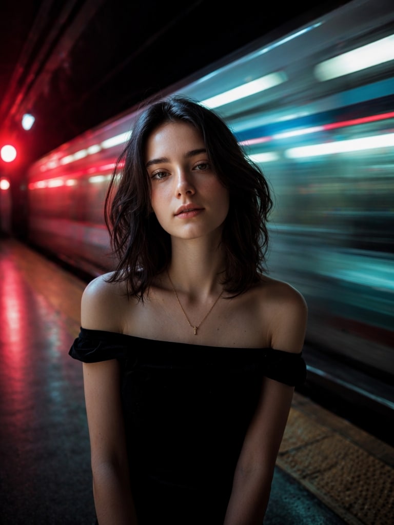 Subway motion blur scene AI prompt