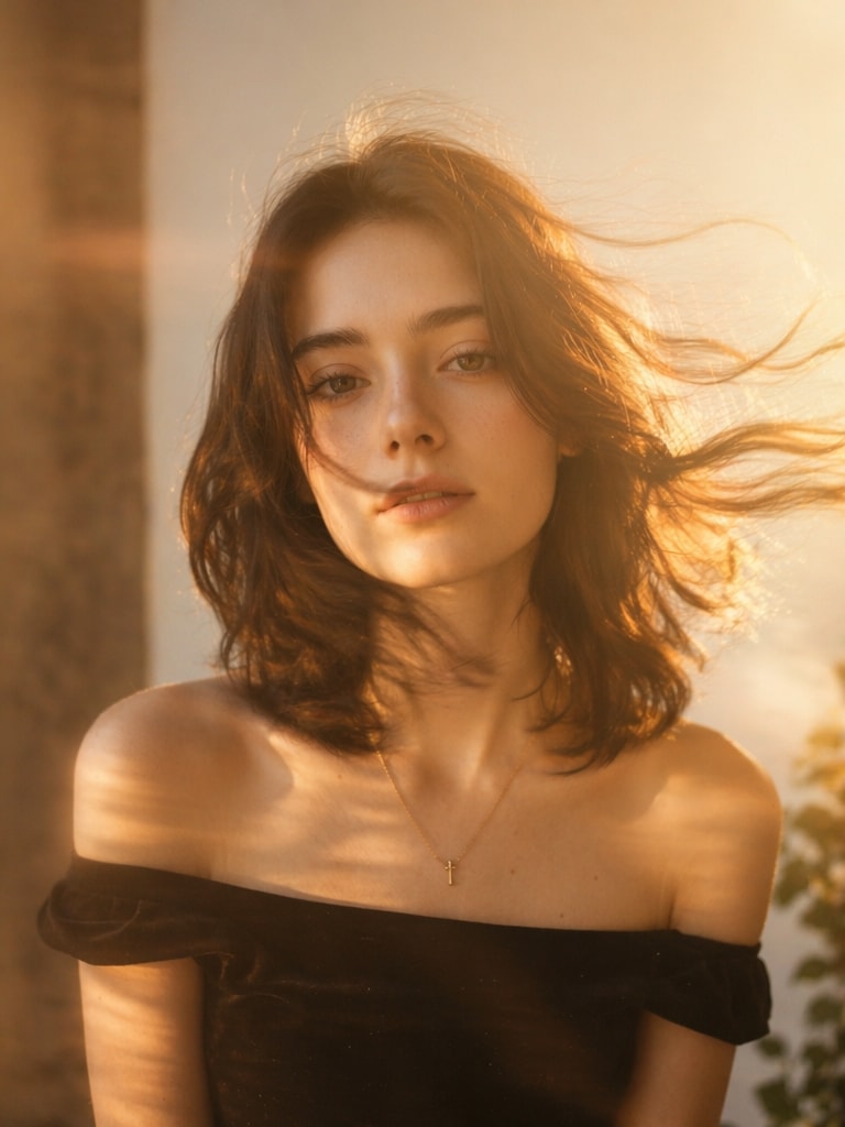 Golden hour aesthetic blur photo prompt