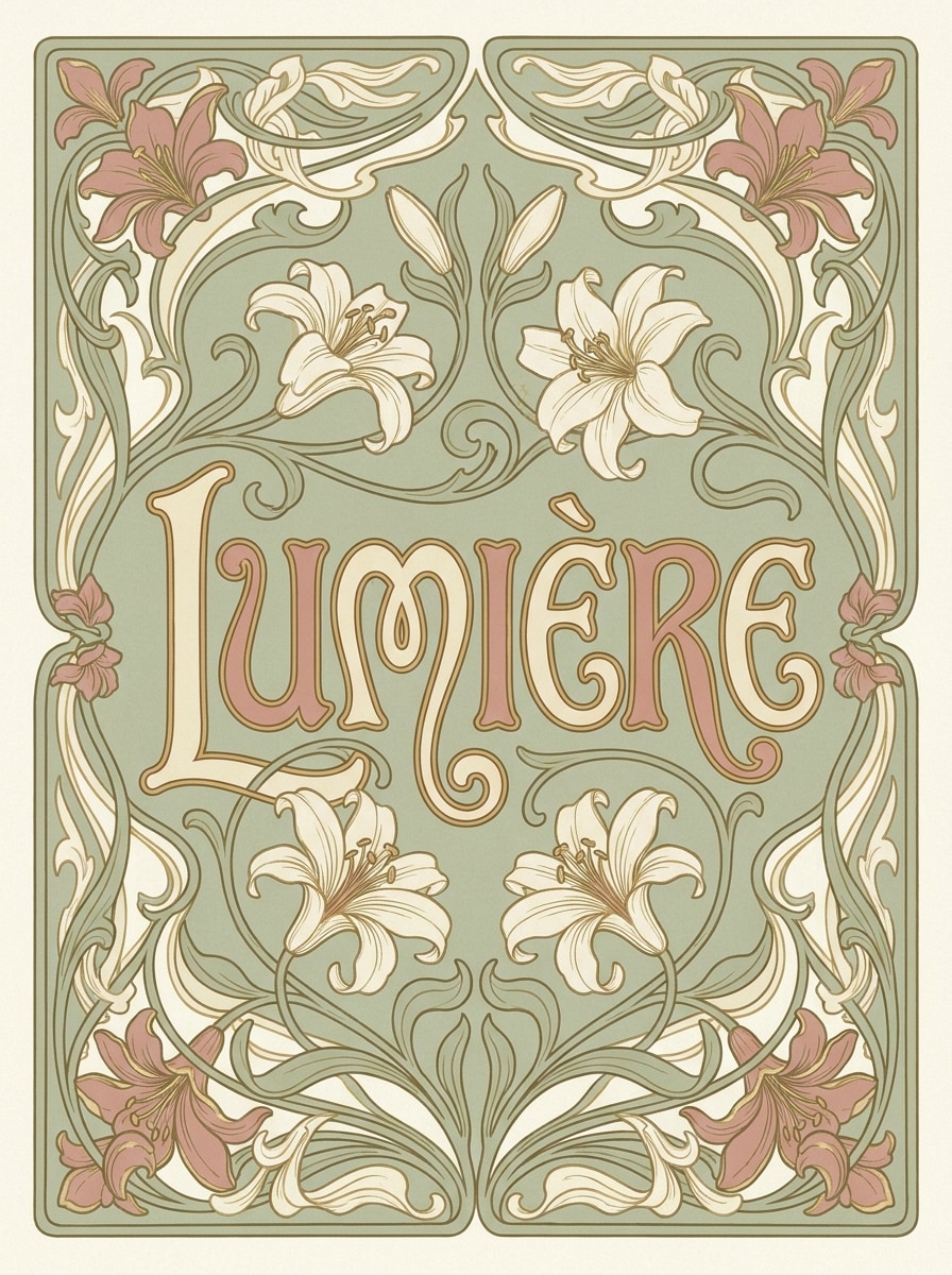 Mucha-Inspired Floral Poster