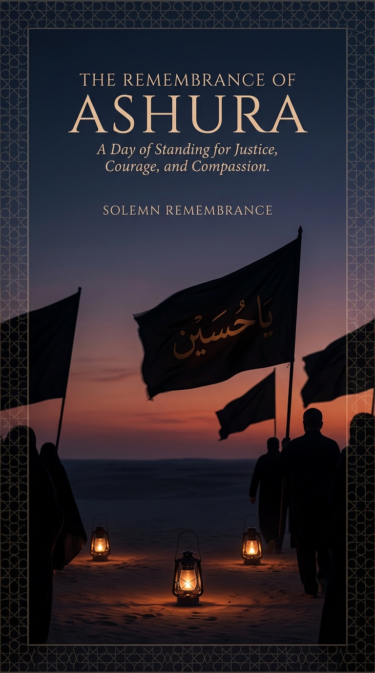 Black and Gold Muharram Remembrance Poster