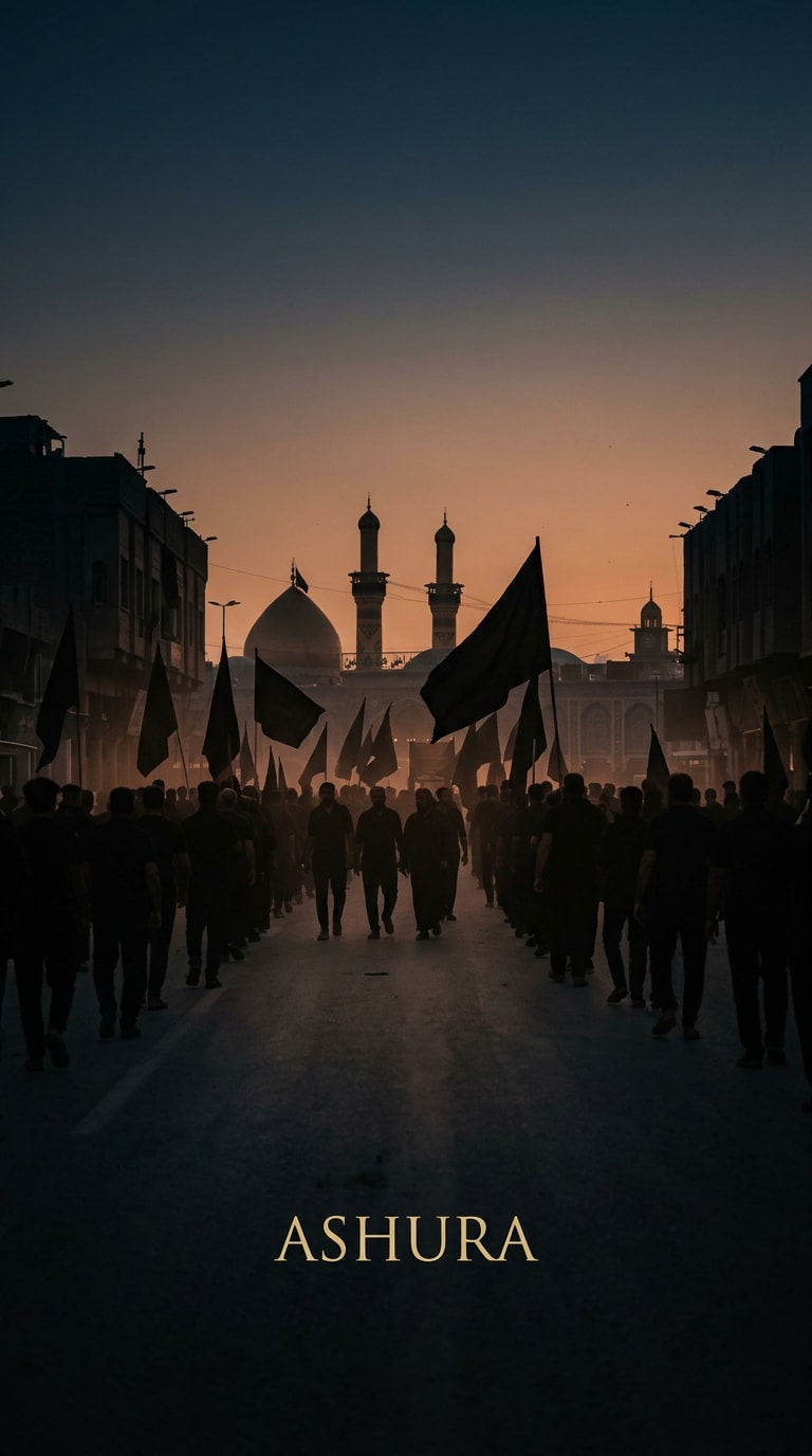 Silent Ashura Procession AI Image
