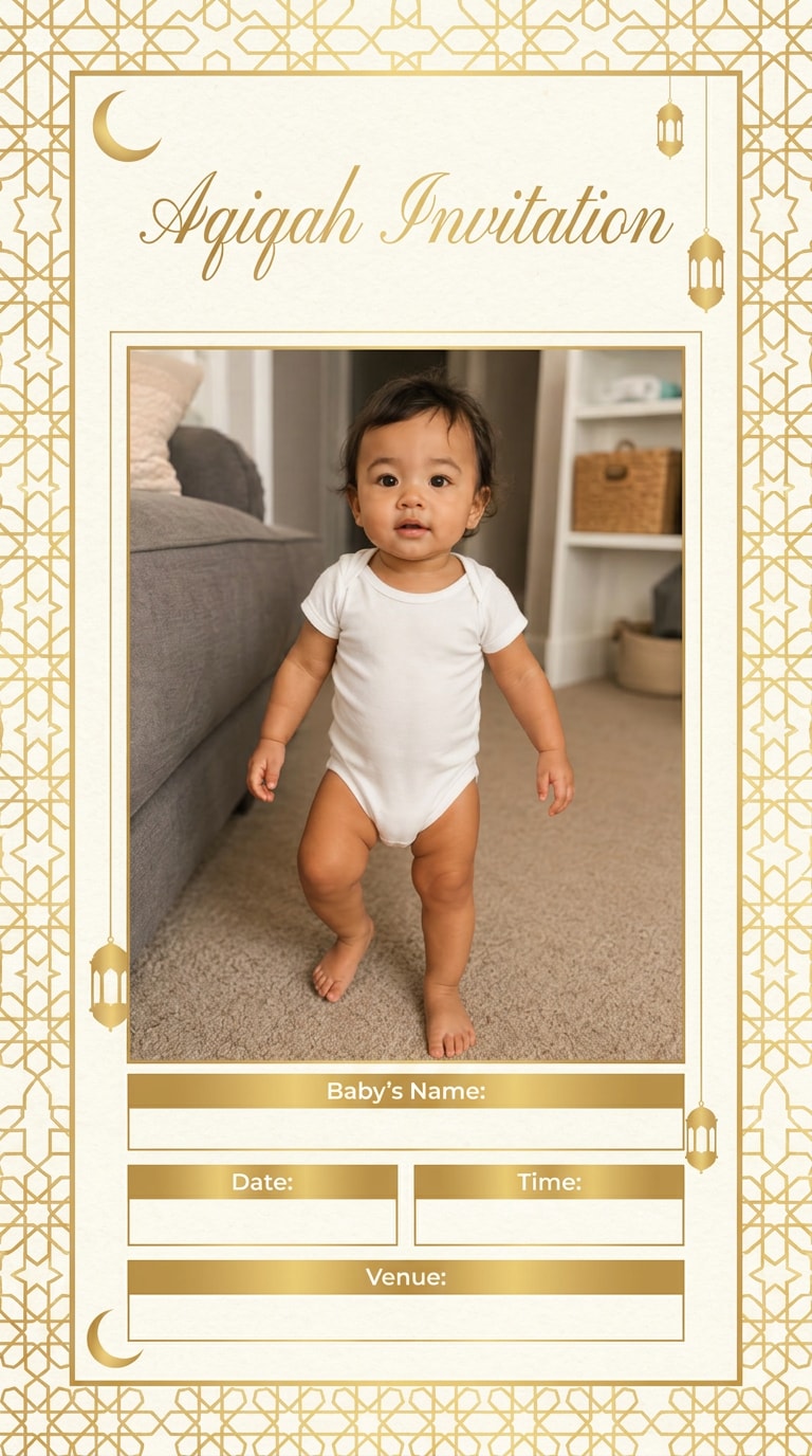 Aqiqah Card AI Prompt