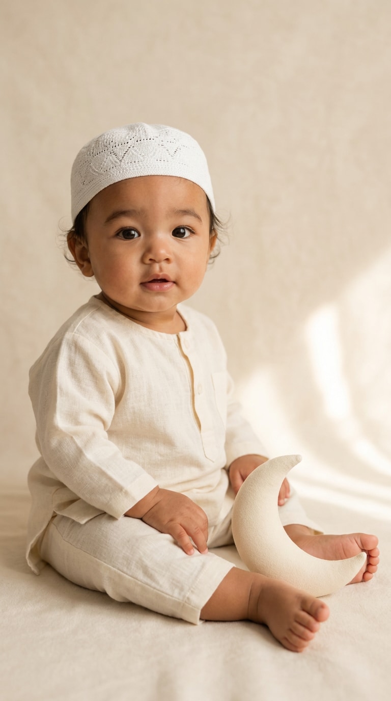 Muslim Baby Girl Soft Hijab Prompt