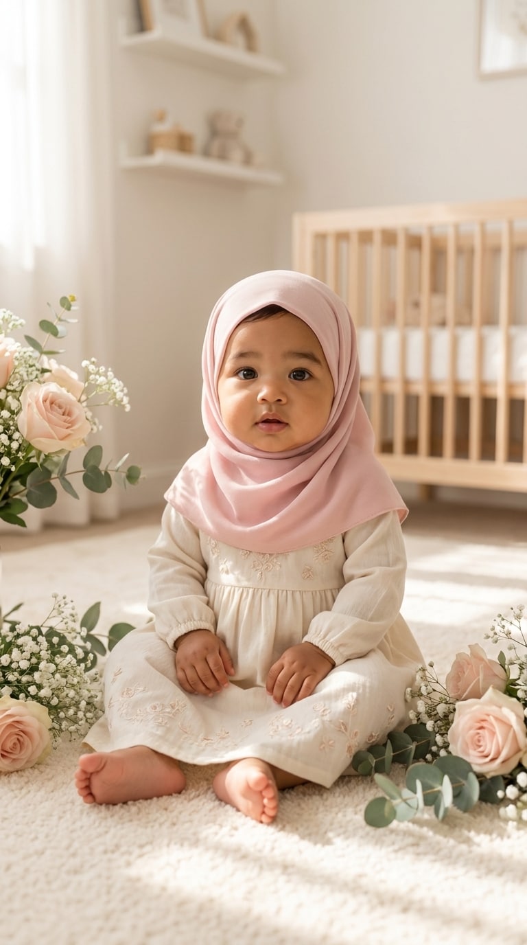 Muslim Baby Girl Soft Hijab AI Prompt