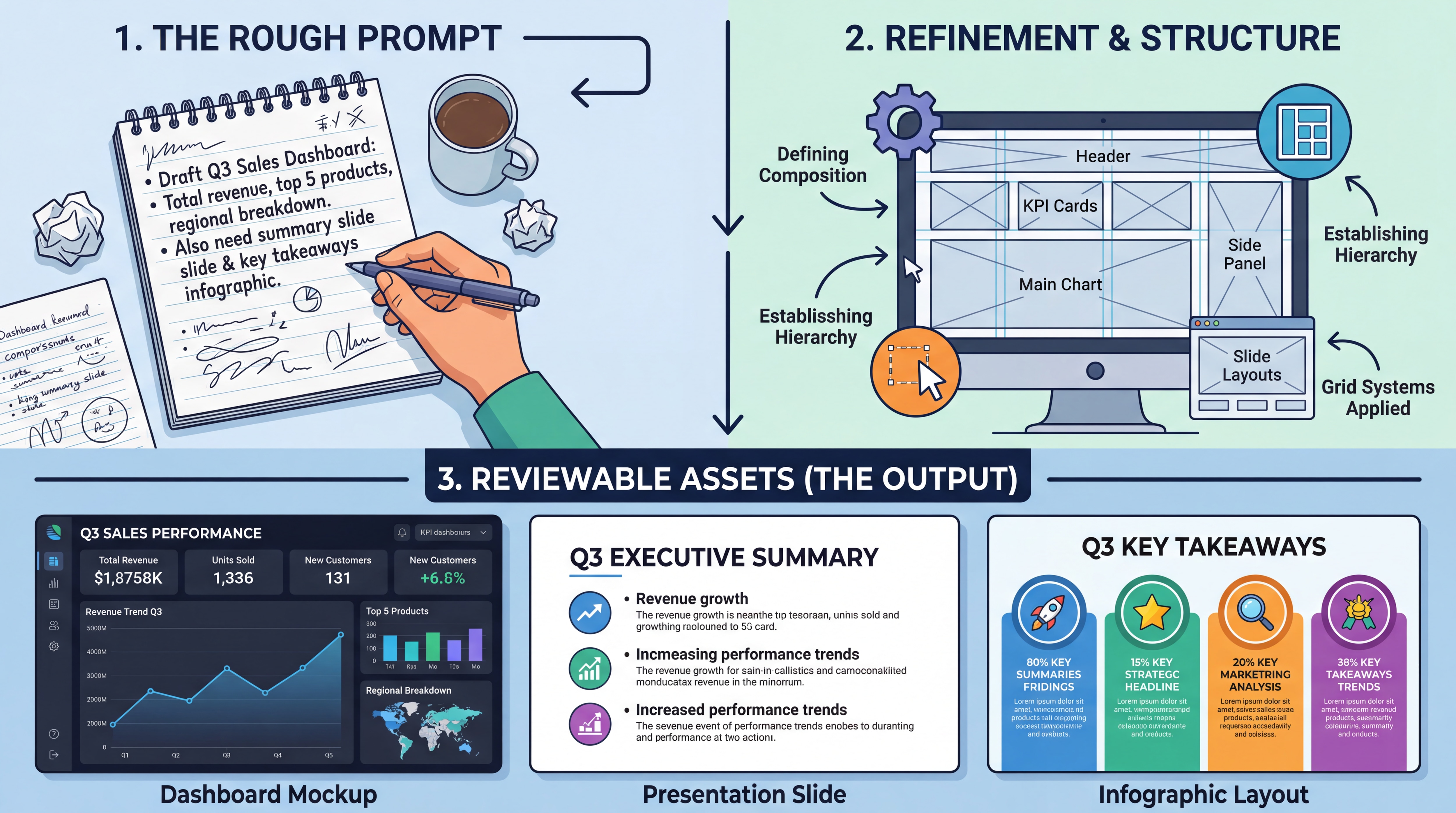 UI mockups and infographic layouts created using Nano Banana 2