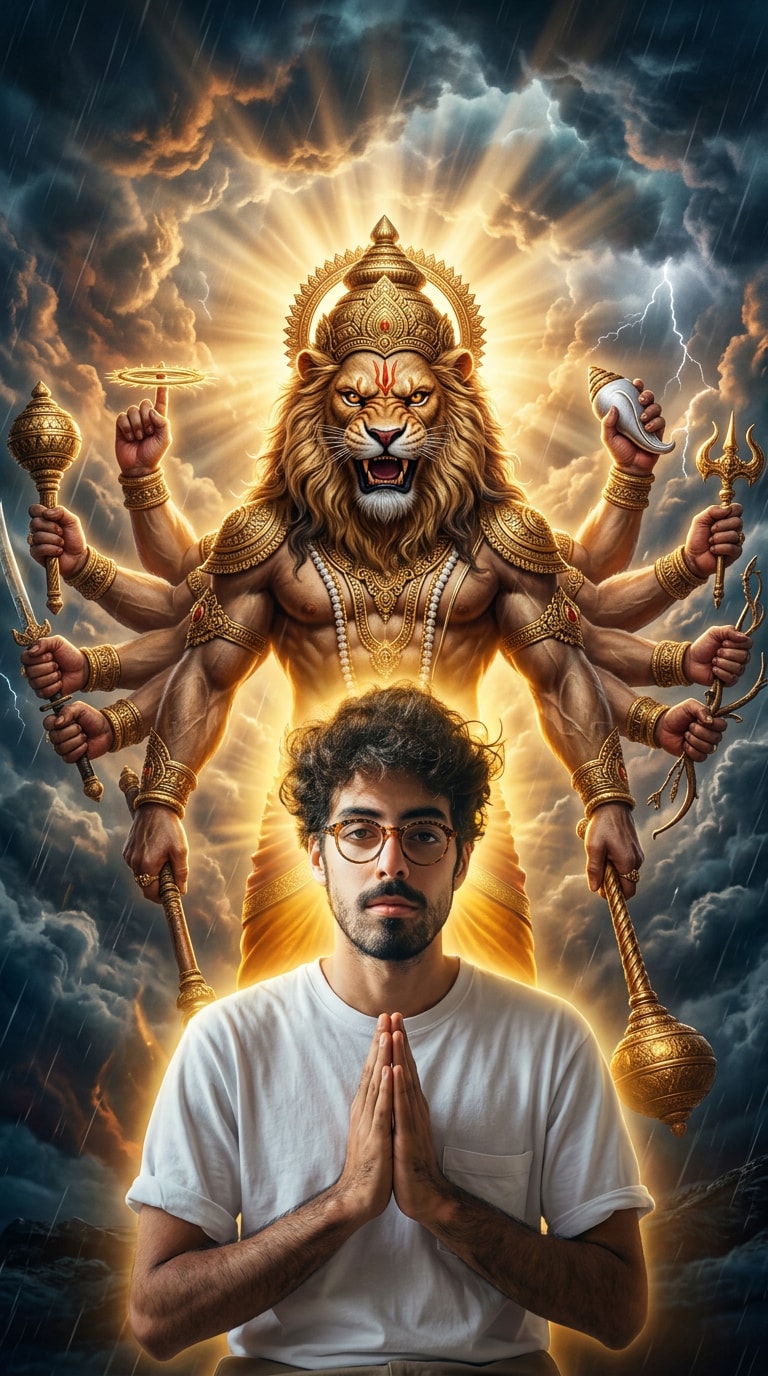 Cinematic Narasimha Jayanti AI Portrait