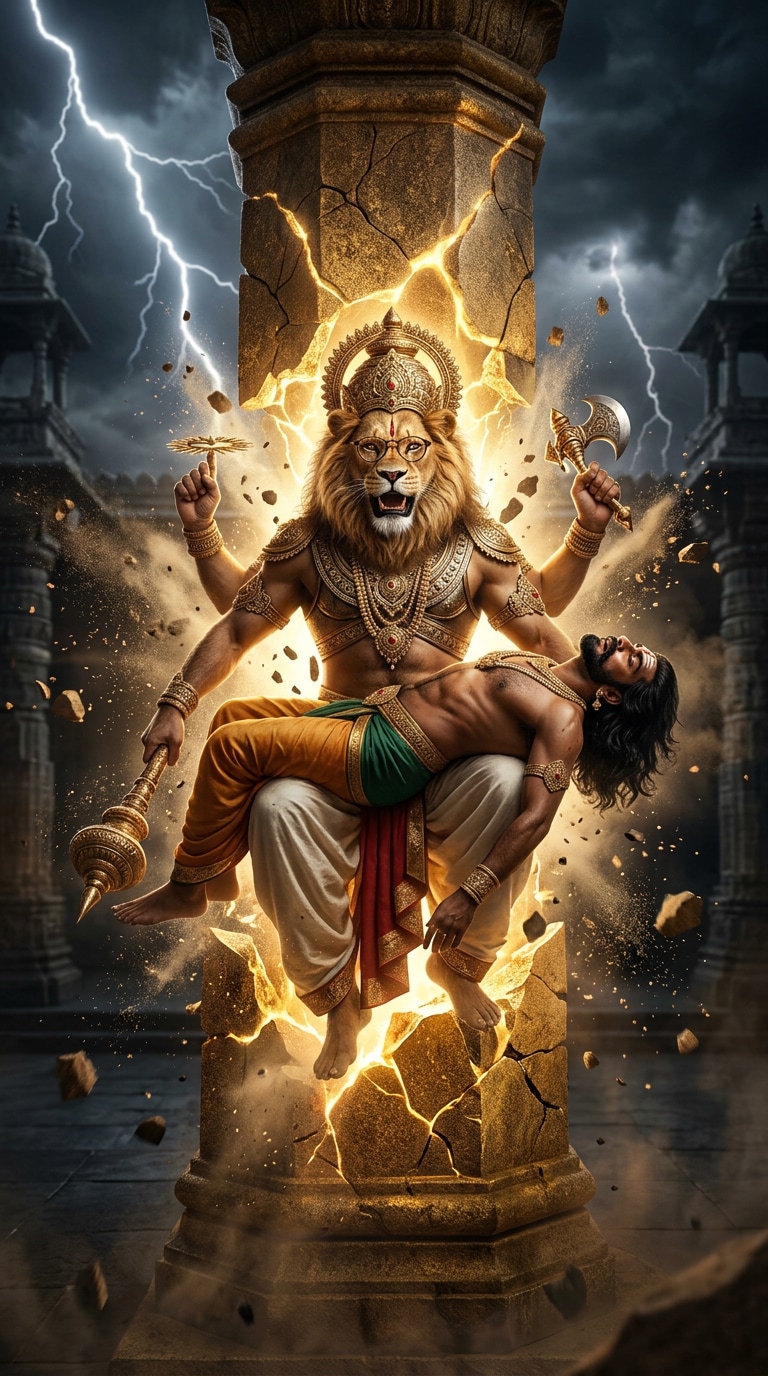 Narasimha Emerges From Pillar