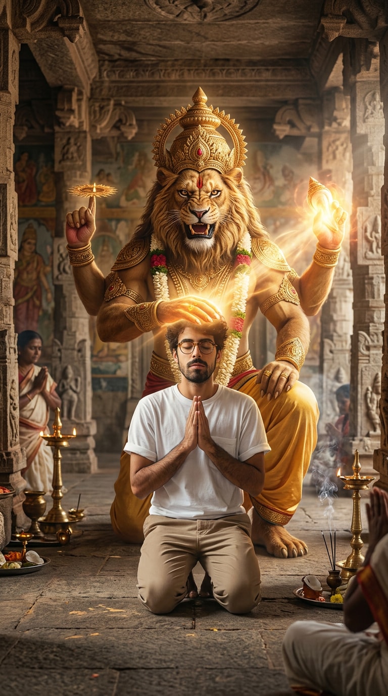 Divine Narasimha Aura AI Photo