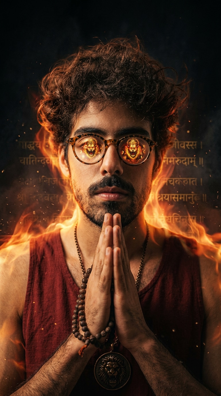 Spiritual Family Narasimha AI Portrait