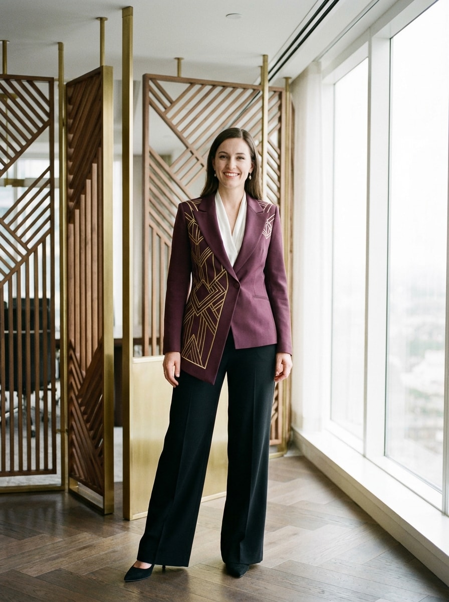 AI outfit generator Neo Deco blazer