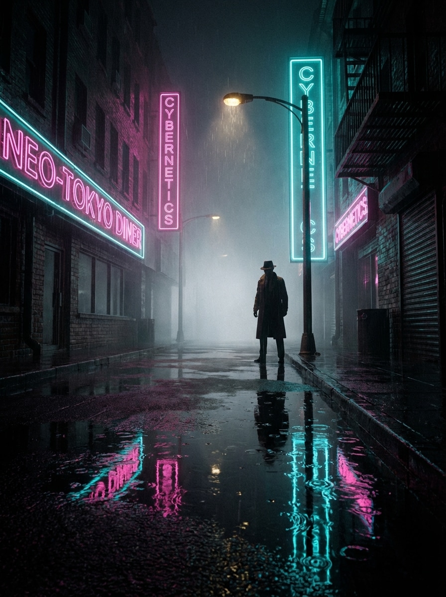 Neo-Noir Street Scene