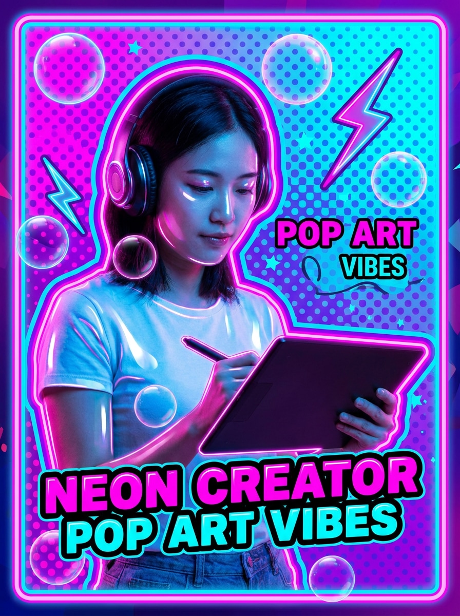 Neon Bubble Pop Art
