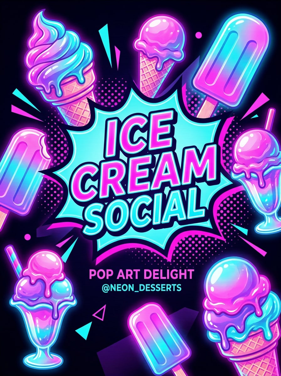 Neon Dessert Pop Art