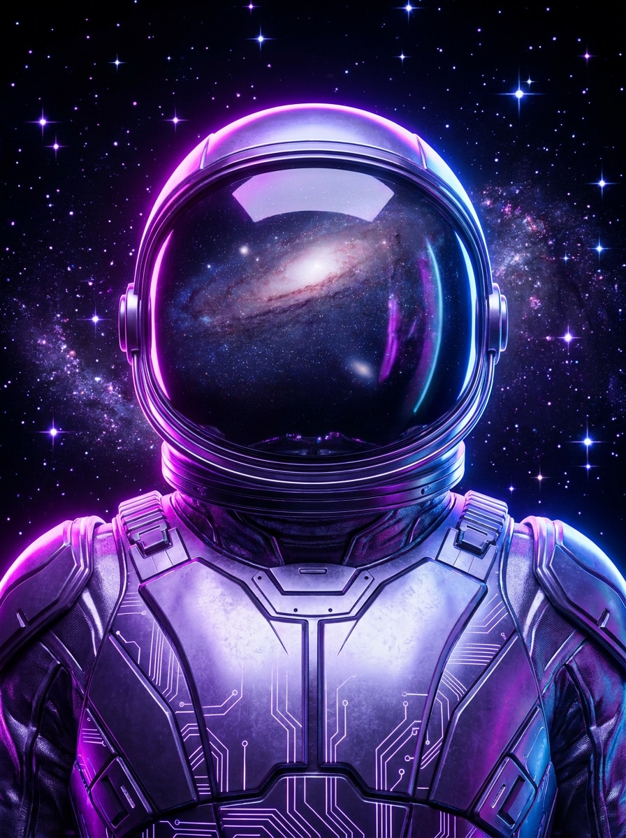 Neon Galaxy Astronaut