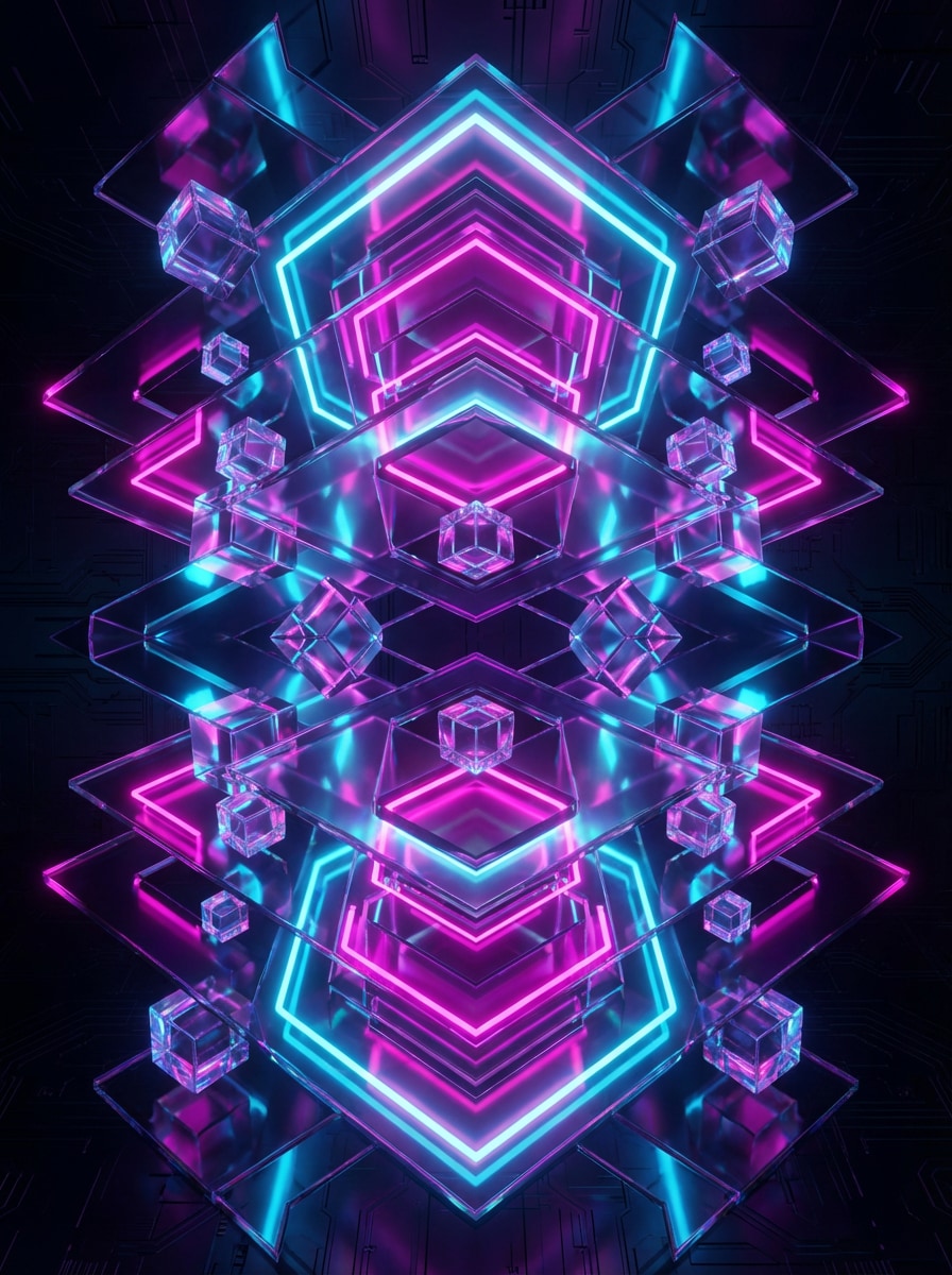 Neon Geometric Dreamscape