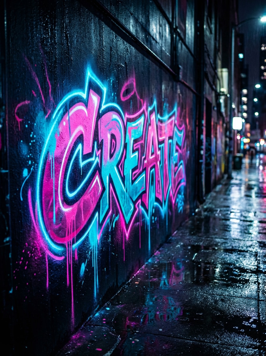 Neon Graffiti Wall