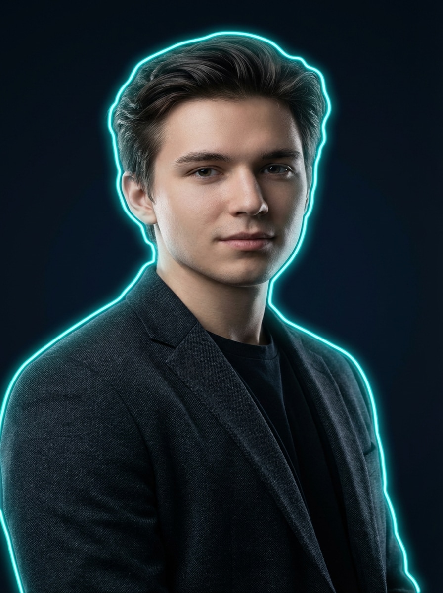 Neon Outline Portrait