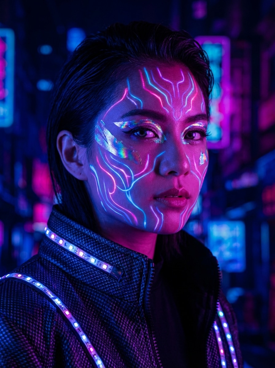 Neon Veins Portrait