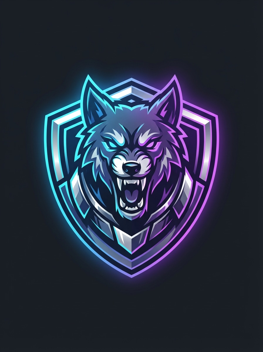 Neon Wolf Mascot