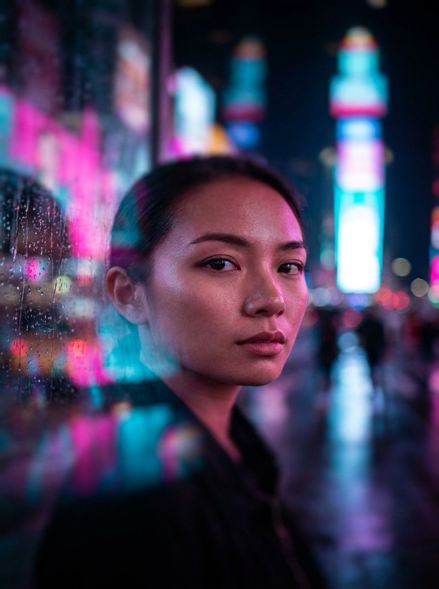 Night Neon Miniature Portrait