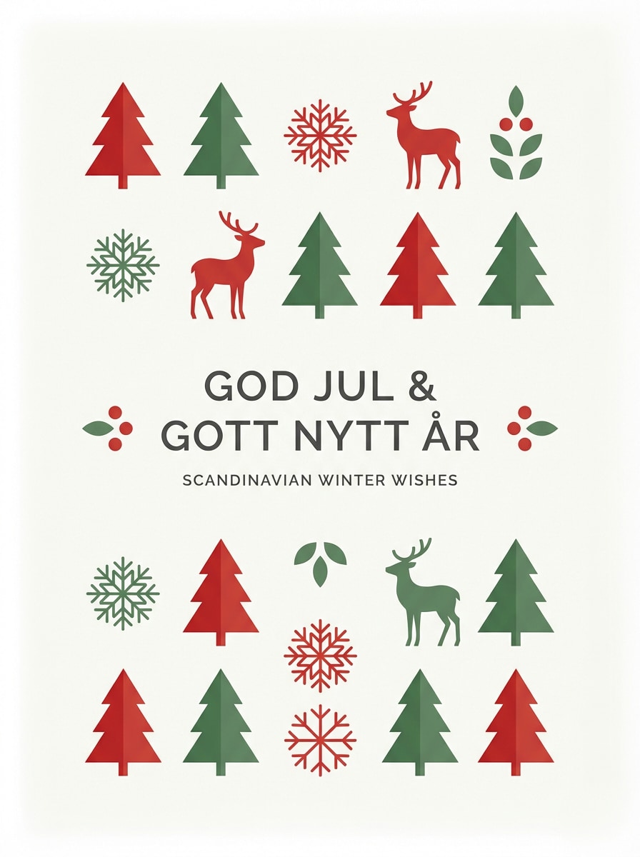 Nordic Scandinavian Holiday Card