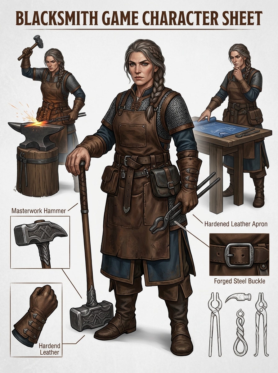 Blacksmith NPC character demo
