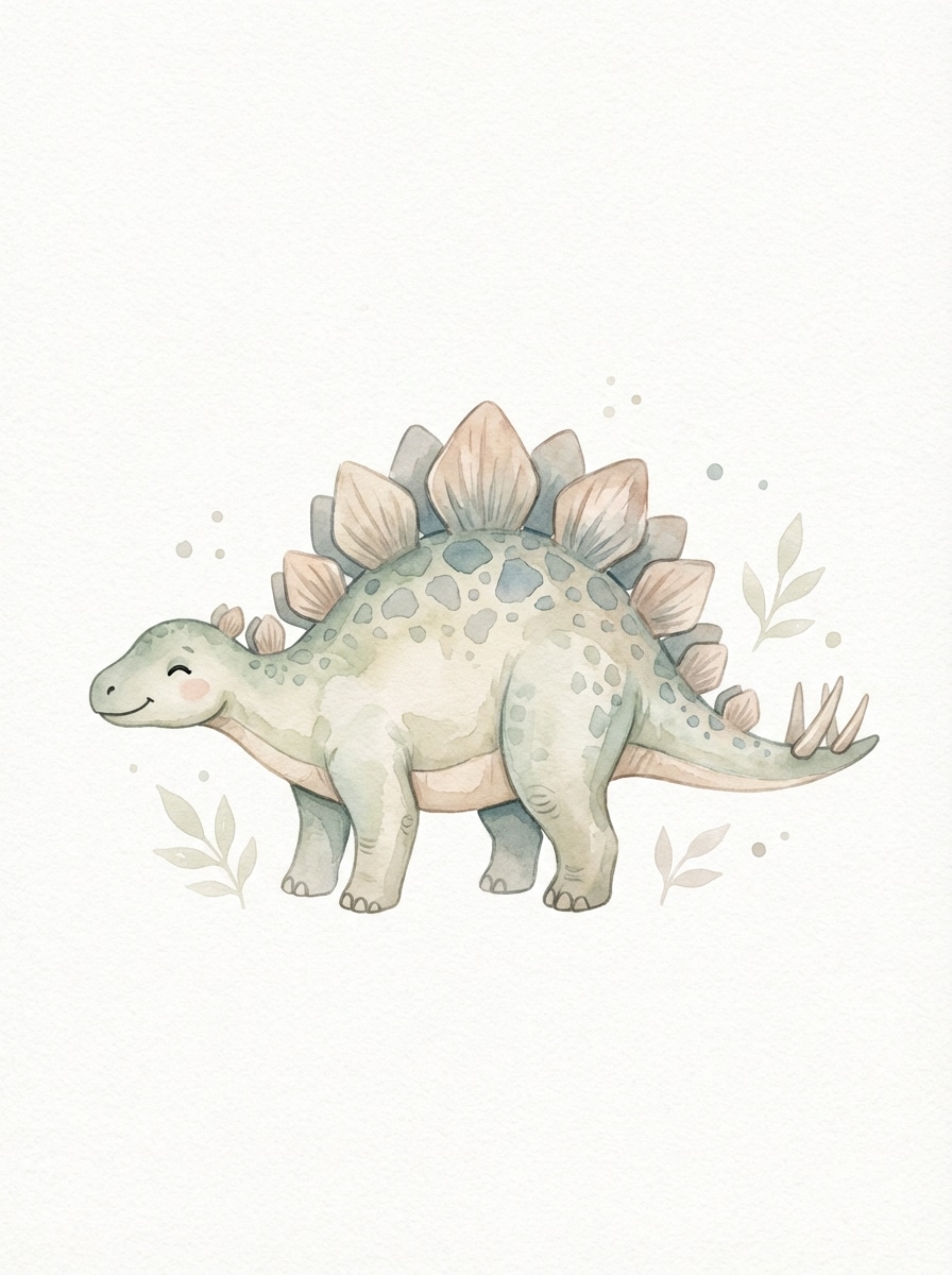 Nursery Watercolor Dino
