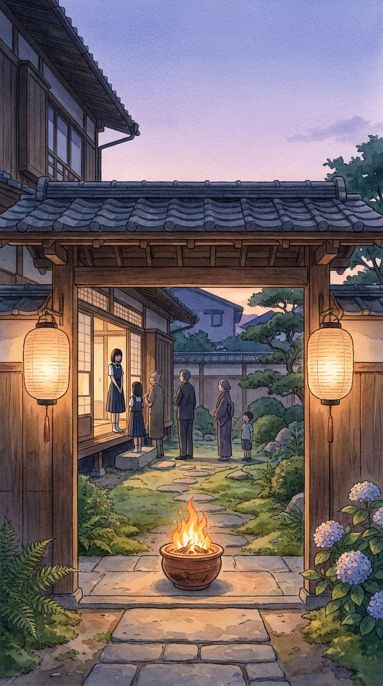 送り火AI画像生成プロンプト