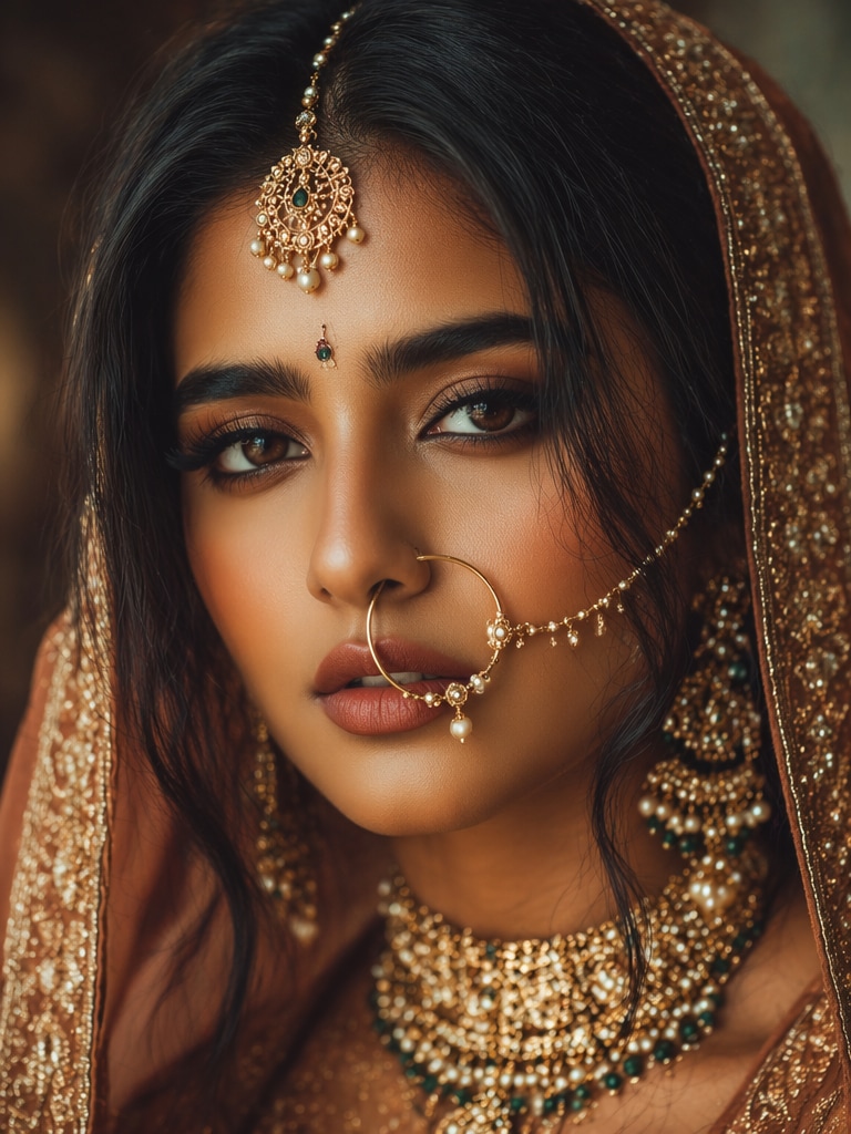 Luxury Indian bride close-up prompt