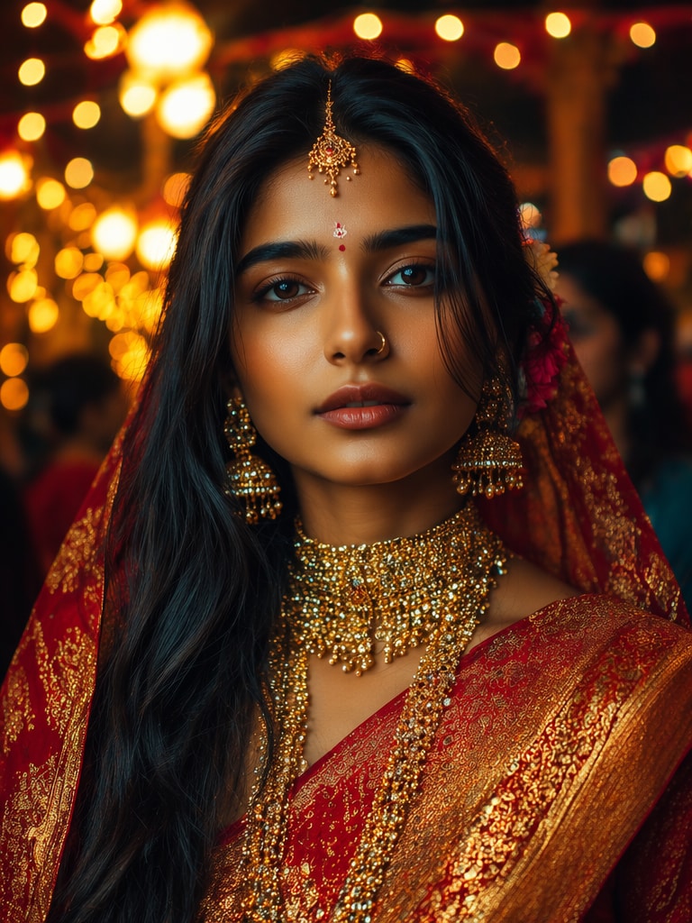 Night wedding Indian bride prompt
