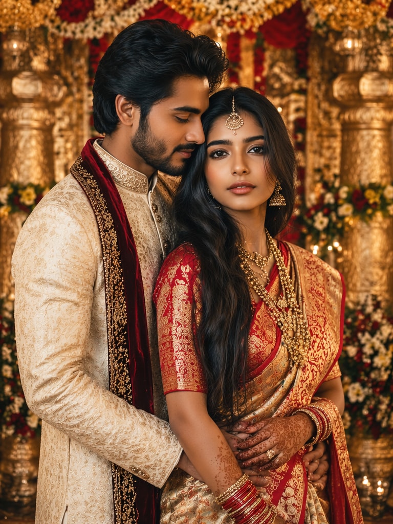 Indian bride and groom prompts