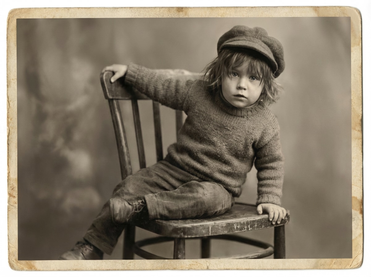 Vintage portrait after restoration