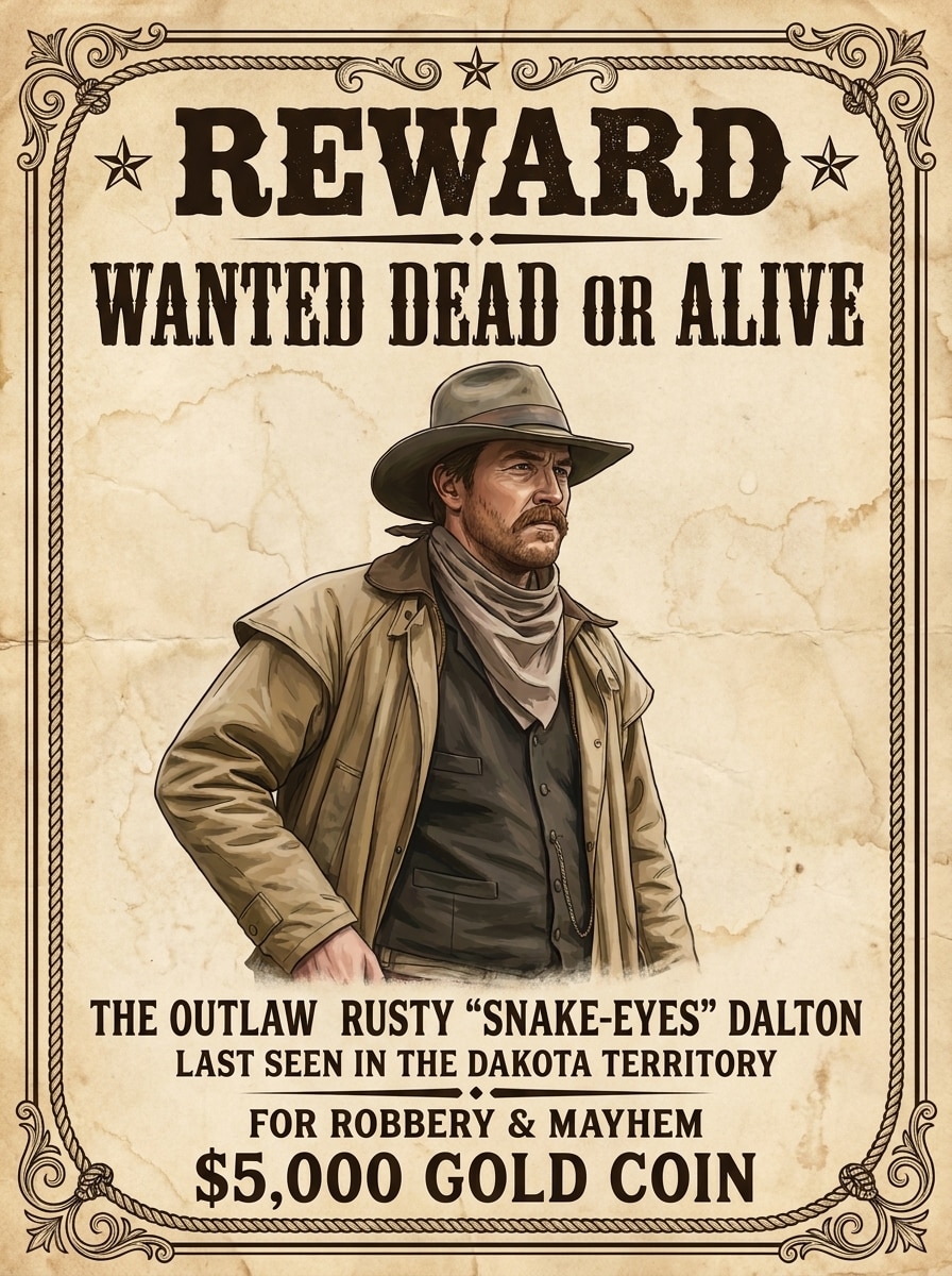 Old West Wanted Poster After