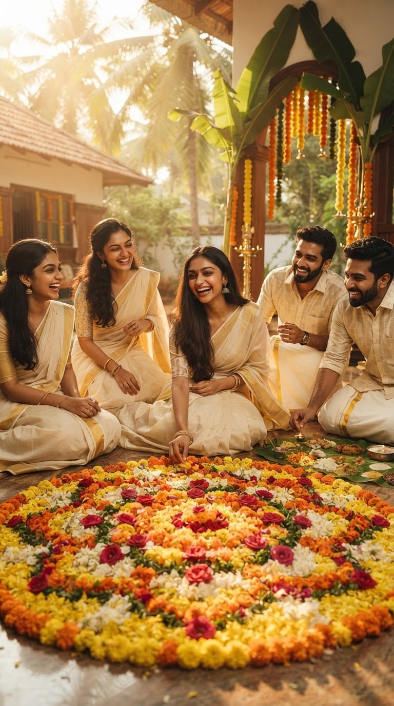 Friends Onam Celebration AI Prompt