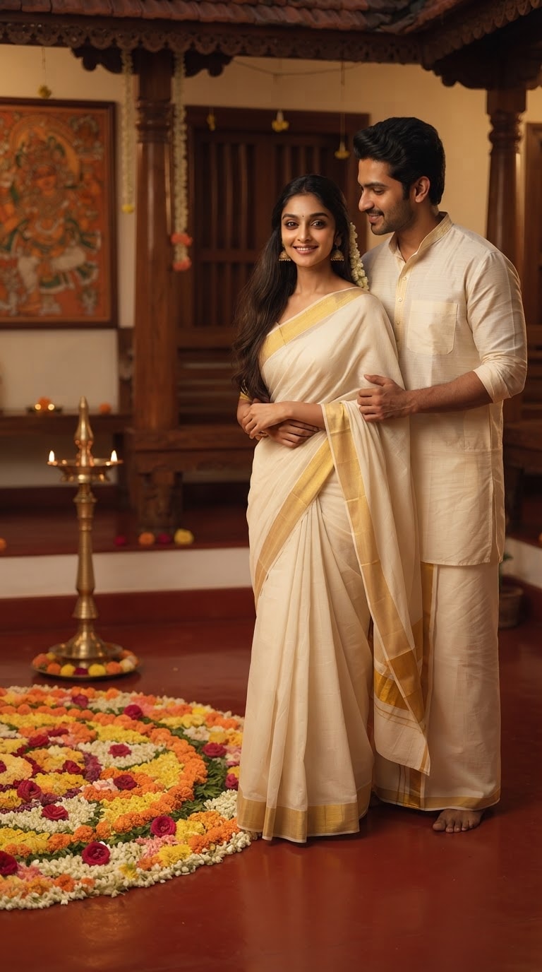 Onam Couple AI Photo Editing Prompt