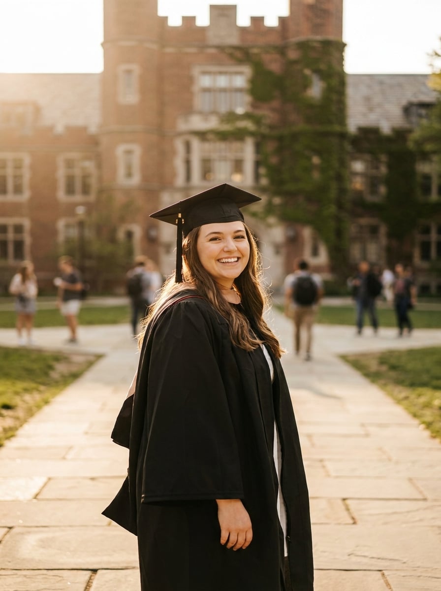 Outdoor Campus Graduation Photo