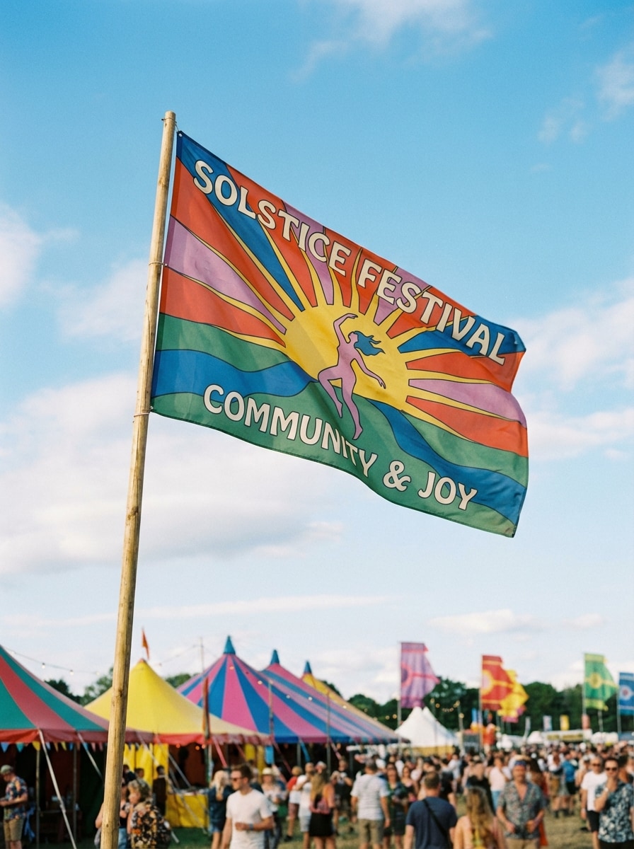 Outdoor Festival Flag Scene
