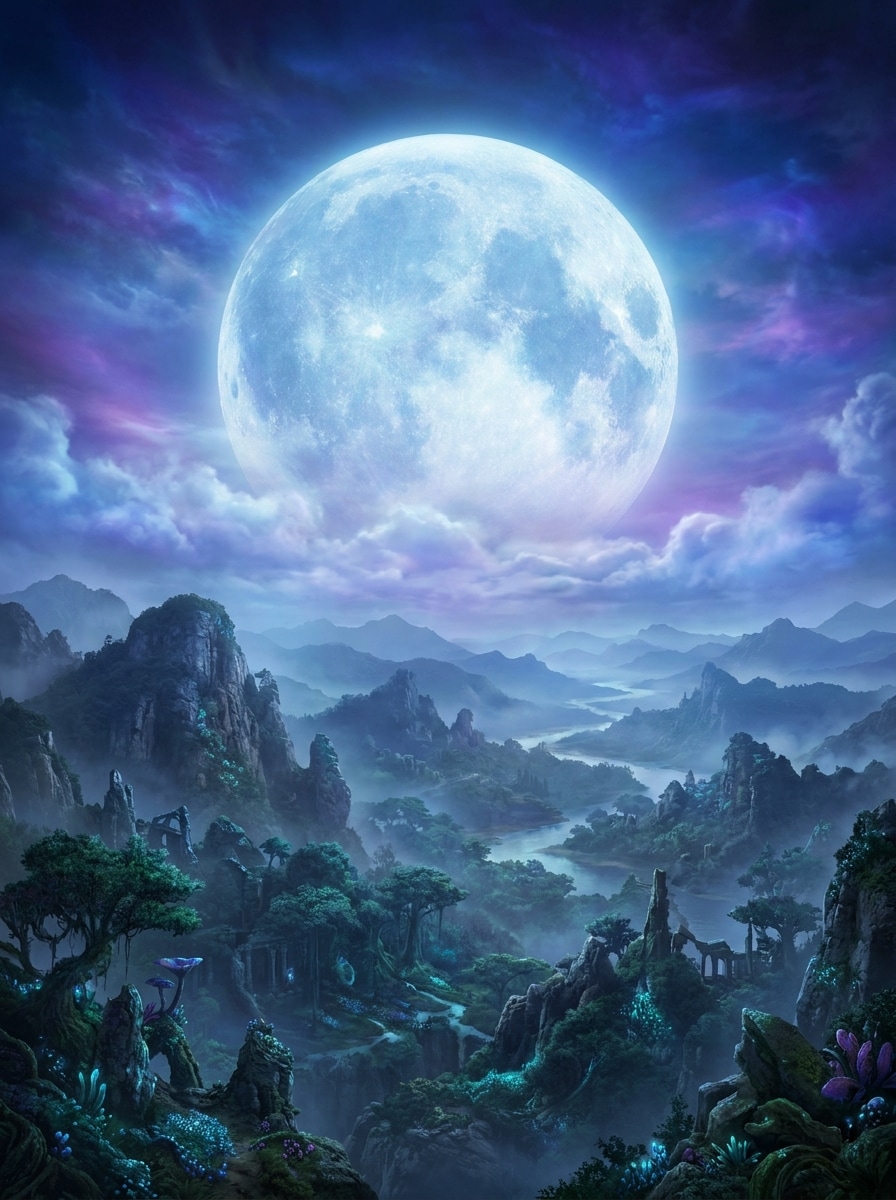 Oversized Fantasy Moon